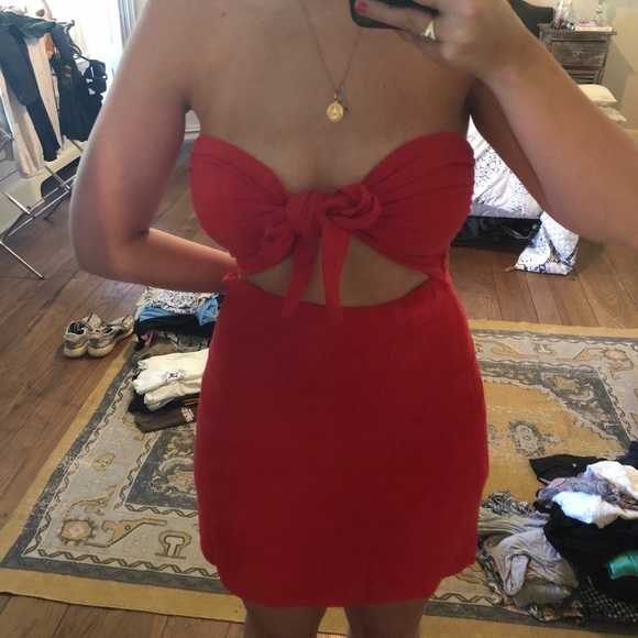 NWT Red Tie Dress - Picture 3 of 4